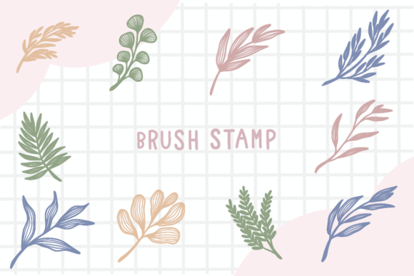 Download Line Art Leaf Brush Stamp Procreate - Leaf brush stamp Collection