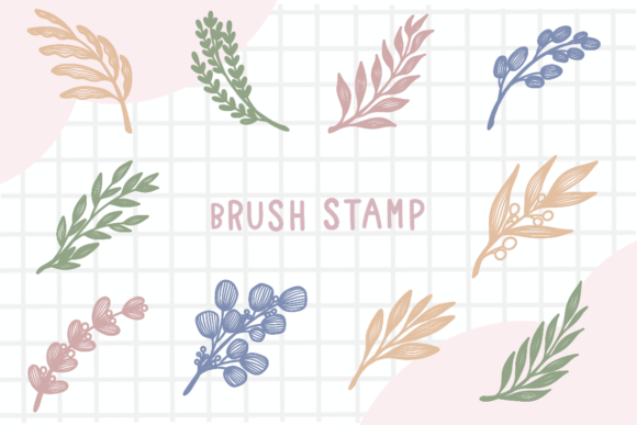 Download Line Art Leaf Brush Stamp Procreate - Leaf brush stamp Collection