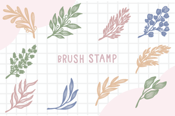Download Line Art Leaf Brush Stamp Procreate - Leaf brush stamp Collection