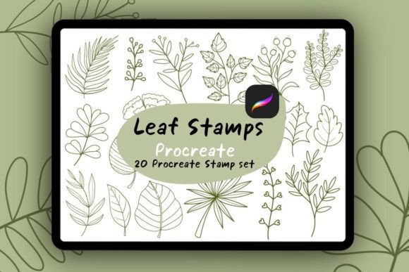 Download 20 Leaf Brush Stamps Procreate - Leaf brush stamp Collection