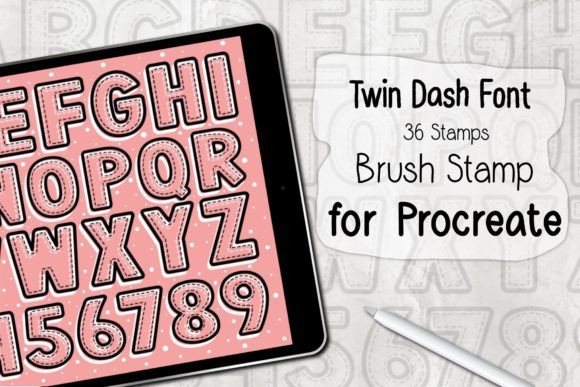 Download Twin Dash Font ‪Procreate Brush Stamp‬ - Premium Resources