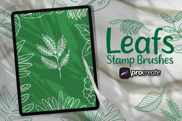 Download Hand Drawing Leaf Brush Stamp - Leaf brush stamp Collection