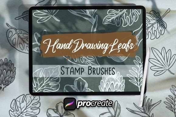 Download Hand Drawing Leaf Brush Stamp - Leaf brush stamp Collection