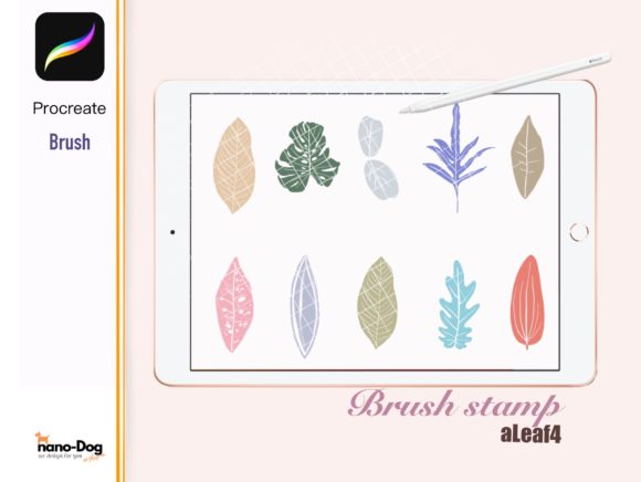 Download Procreate 10 Leaf Brush Stamp. - Leaf brush stamp Collection