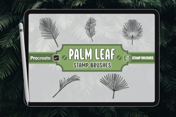 Download Palm Leaf Brush Stamp Set for Procreate - Leaf brush stamp Collection